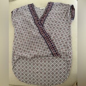 Max Studio Faux Wrap Bubble Front Top L